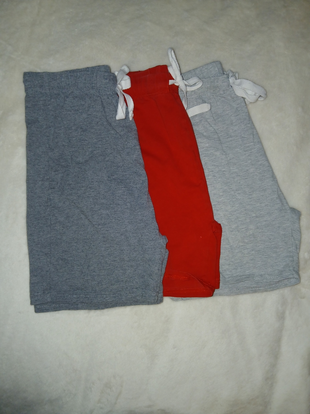 Kids Drawstring Shorts 3-Pack - Red and Gray - Picture 2 of 4